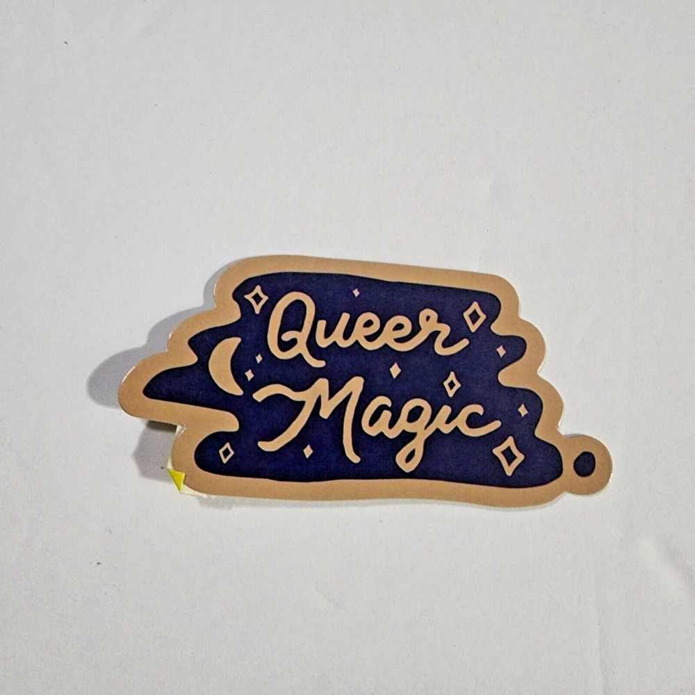 Bianca's Design Shop Queer Magic Sticker Blue Brown Moon Stars LGBTQ Pride 3in